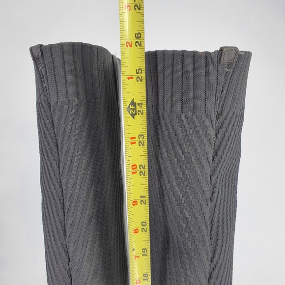 $240 Vince Camuto Majestie Over The Knee Boots Leather Knit Gray 9M Minimalist - Picture 10 of 13